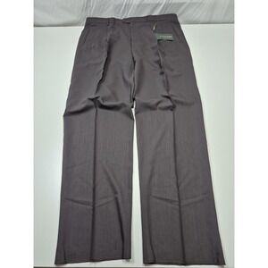 Zanieri Dress Pants Mens 46x36 Gray Wool Pleated Straight Unhemmed Italy NWT